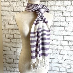 FRINGE Lavender and White Shoulder / Neck Scarf